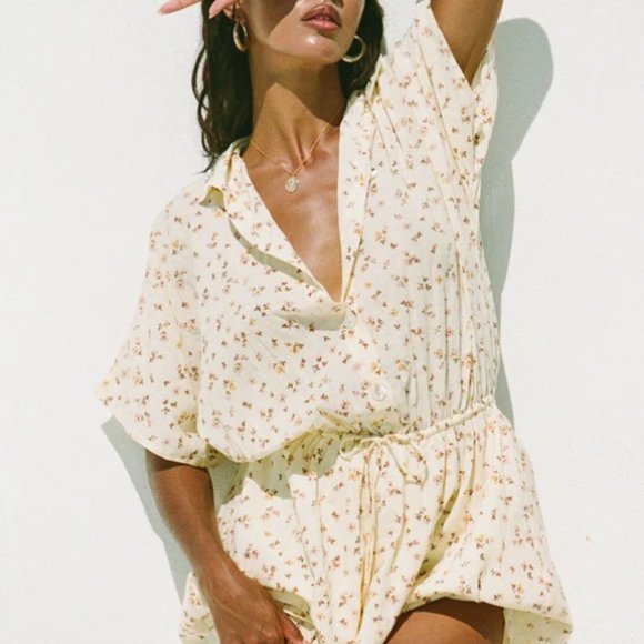 Sabo Skirt Onara Dress XS Yellow Floral Mini - Picture 2 of 7